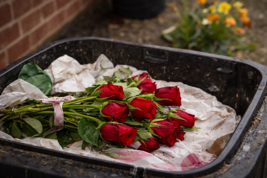 roses in the bin